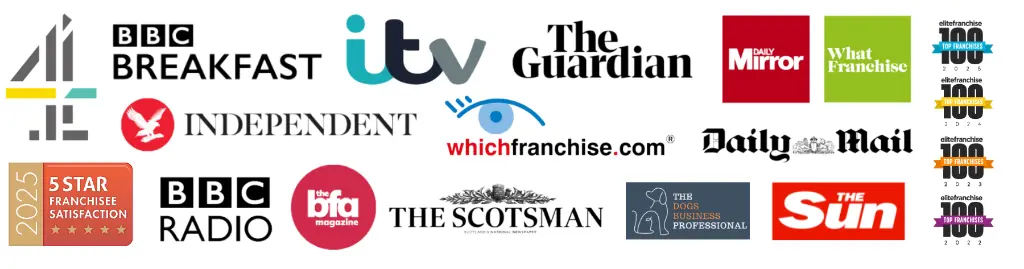 Media outlets and franchise award logos.